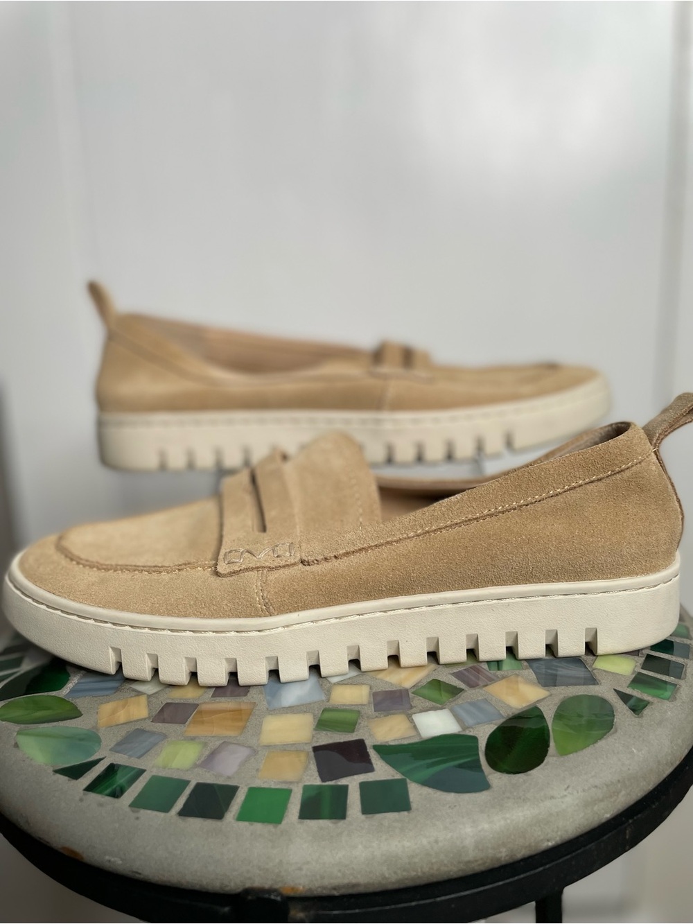 Vionic Uptown Women's Loafer Suede in Sand Colorway 8 Wide